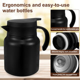 1000ML Thermal Coffee Carafe 316 Stainless Steel Tea Pot Leak-Proof Vacuum Insulated Carafe for Coffee Tea Hot or Cold Drinks