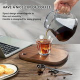 Pour Over Coffee Maker Set, 20 oz Borosilicate Glass Carafe with 100 pcs V02 Paper Filter, Walnut Handle & Glass Lid, Gray