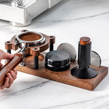 51/53/54/58mm Wood Coffee Tamper Mat Station Stand Portafilter Holder Filter Screen Holder Espresso Tamping Storage Rack Barista