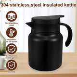 1000ML Thermal Coffee Carafe 316 Stainless Steel Tea Pot Leak-Proof Vacuum Insulated Carafe for Coffee Tea Hot or Cold Drinks