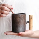 Japanese-style Wood Handle Coffee Mug
