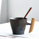 Japanese-style Wood Handle Coffee Mug