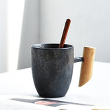 Japanese-style Wood Handle Coffee Mug