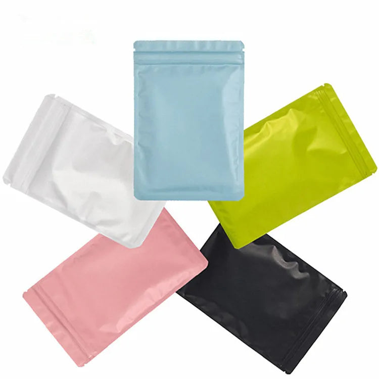 200PCS Aluminum Foil Zipper Packaging Bag DIY Custom Logo Tea Matcha Cocoa Powder Coffee Snack Sugar Spice Jewelry Gift Pouches