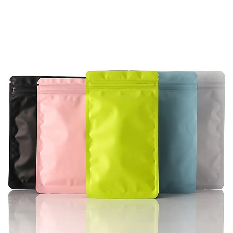 200PCS Aluminum Foil Zipper Packaging Bag DIY Custom Logo Tea Matcha Cocoa Powder Coffee Snack Sugar Spice Jewelry Gift Pouches