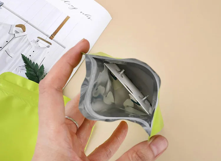 200PCS Aluminum Foil Zipper Packaging Bag DIY Custom Logo Tea Matcha Cocoa Powder Coffee Snack Sugar Spice Jewelry Gift Pouches