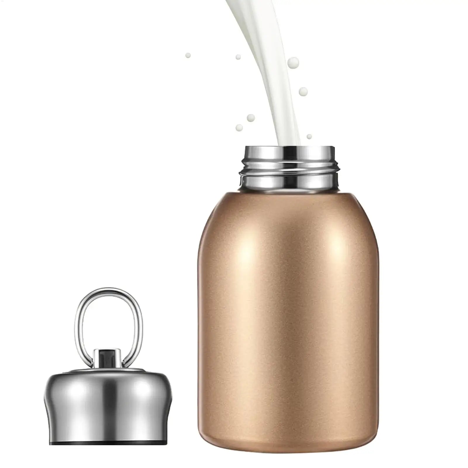 Portable Stainless Steel Water Bottle 300ml Leak-Proof Mini Insulated Coffee Bottle for Hot/Cold Drinks, Travel, Camping, Hiking