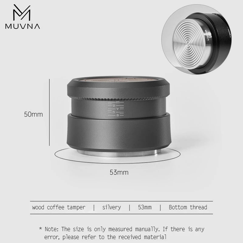MUVNA Espresso Tamper V2, Slow Rebound Coffee Tamper with Stainless Steel Ripple Base for 51mm/53mm/58mm Portafilters