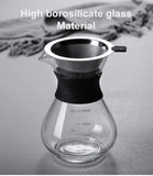 Glass Pour Over Coffee Maker Set with Sharing Carafe, Household Drip Coffee Brewer Kit for Home Brewing