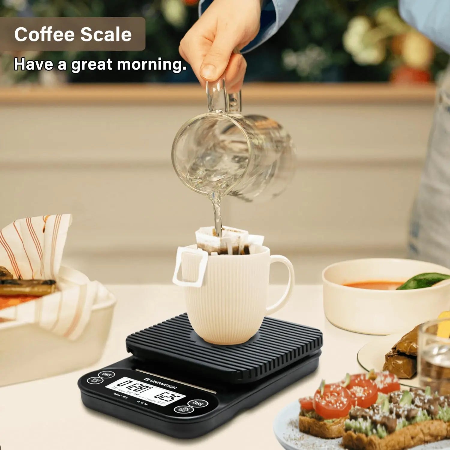 3kg/0.1g High-Precision Electronic Coffee Scale with Timer, Automatic Shut-Off/Tare Function, LCD Display Kitchen Scale