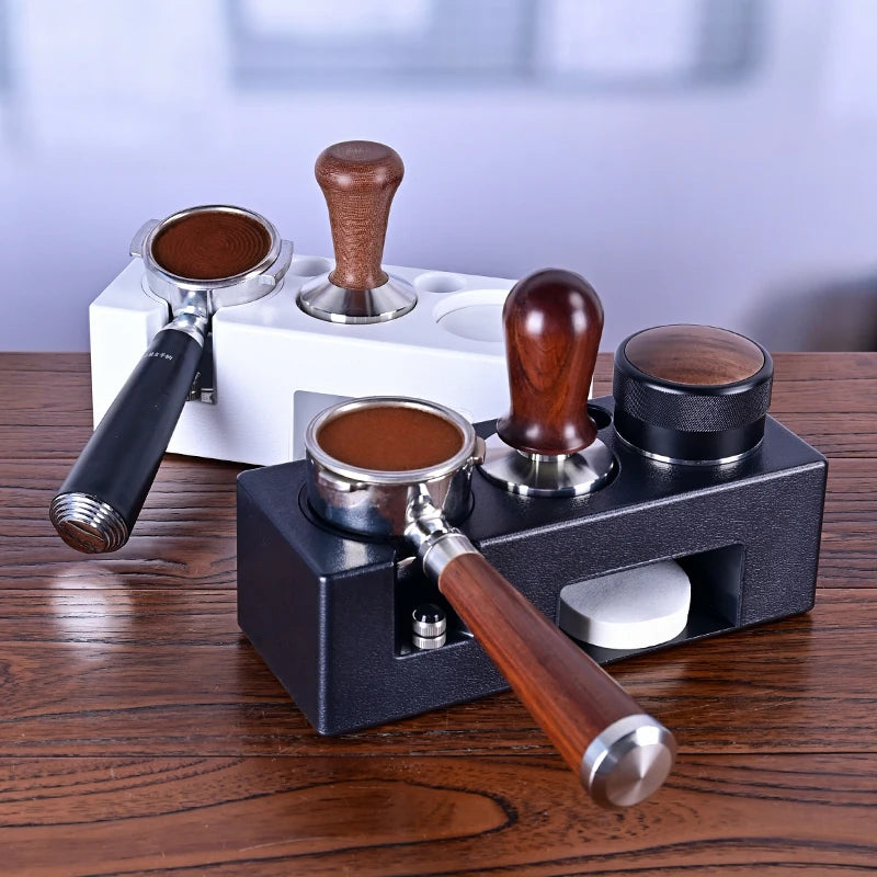 Barista Tool  Espresso Tamper Holder Black White ABS Station Coffee Knock Box Multifunction Coffee Tamper Portafilter