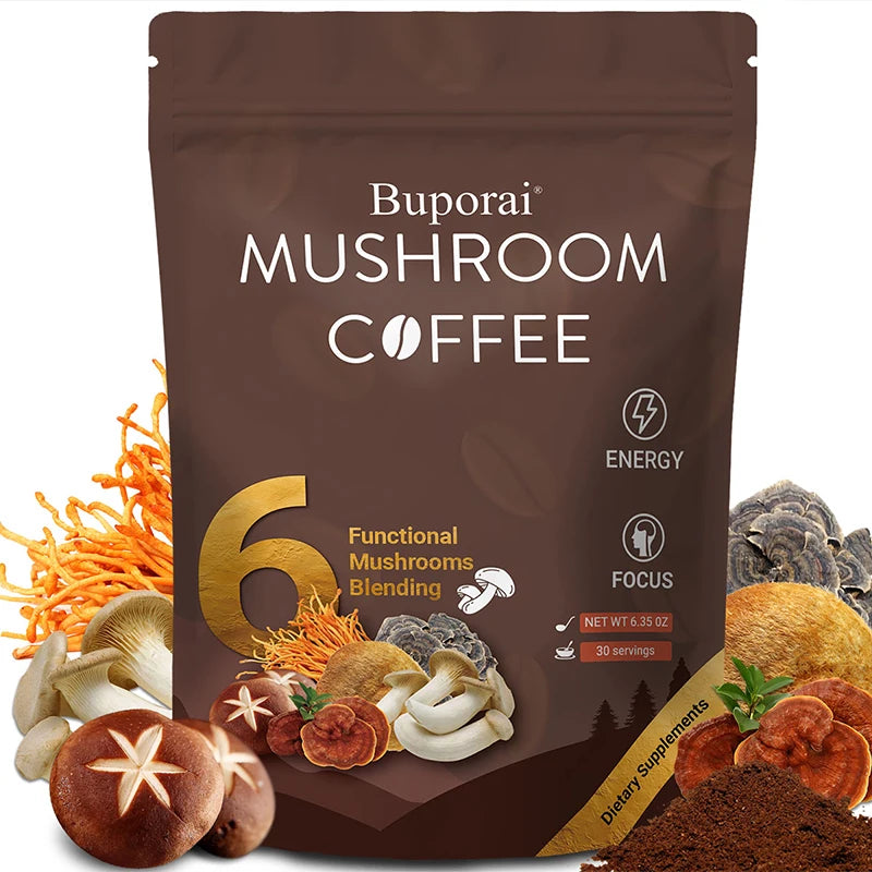 Mushroom Coffee - Improves Concentration, Energy, Digestion and Immunity, Relieves Stress and Anxiety, Improves Sleep Quality