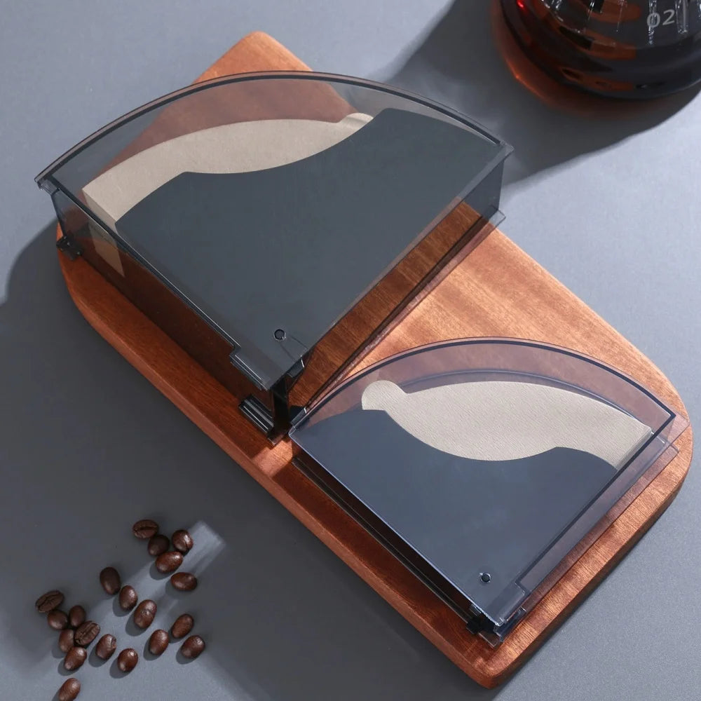 Coffee Filter Paper Dustproof Box V02 Fan-shaped Storage Box Thickened ABS Durable Professional Hand-brewed Coffee Accessories
