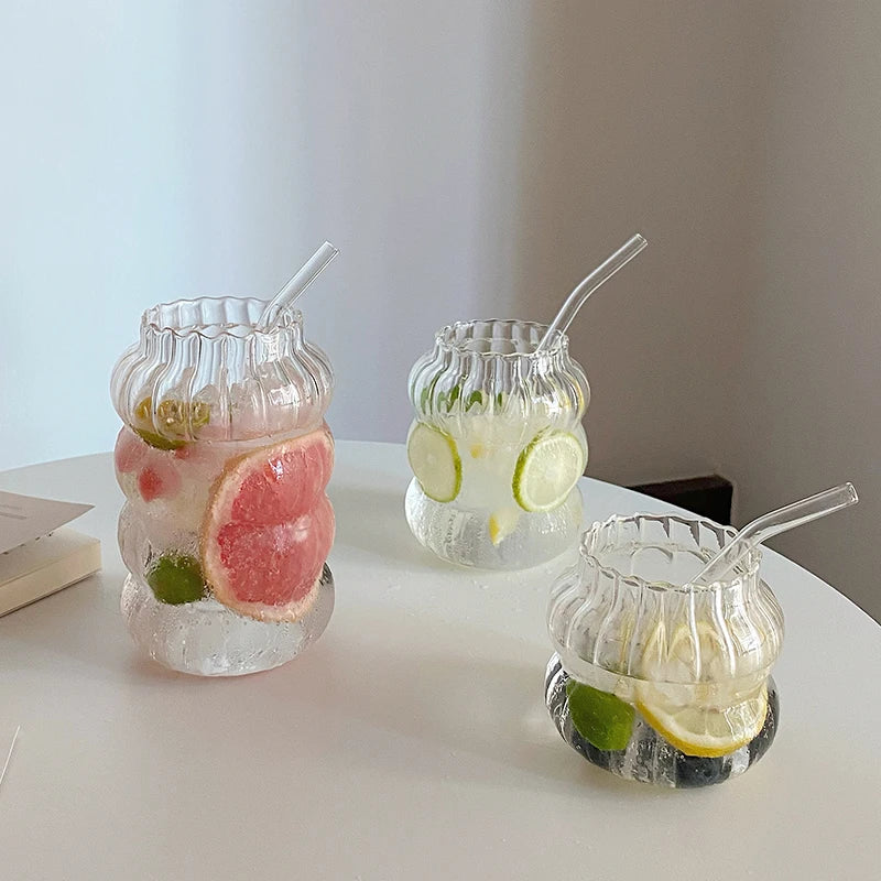 500ml Bubble Tea Glass Cups Coffee Measuring Cup Heat-resistant Tumbler Drinkware Transparent Milk Juice Pitcher Coffee Mug