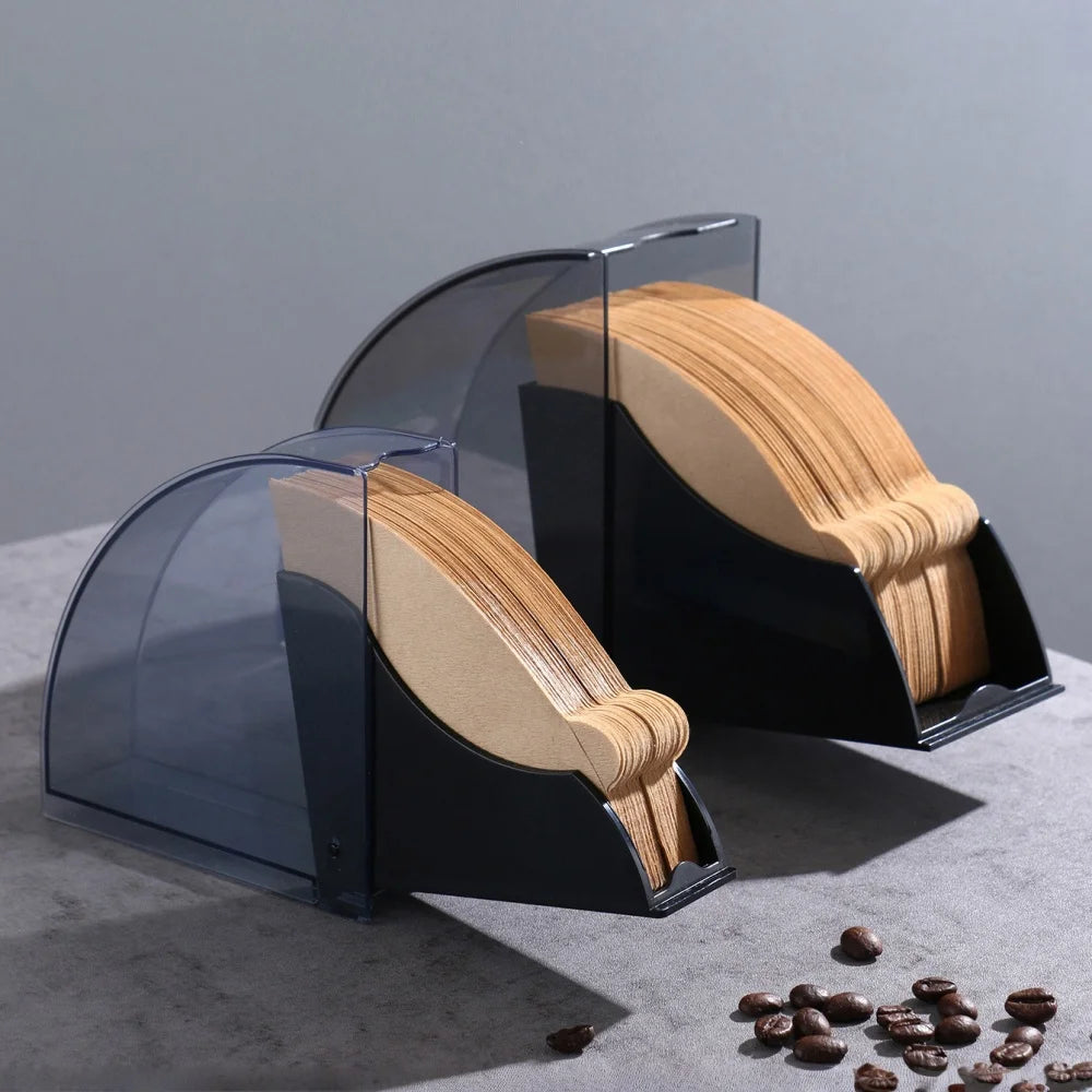 Coffee Filter Paper Dustproof Box V02 Fan-shaped Storage Box Thickened ABS Durable Professional Hand-brewed Coffee Accessories