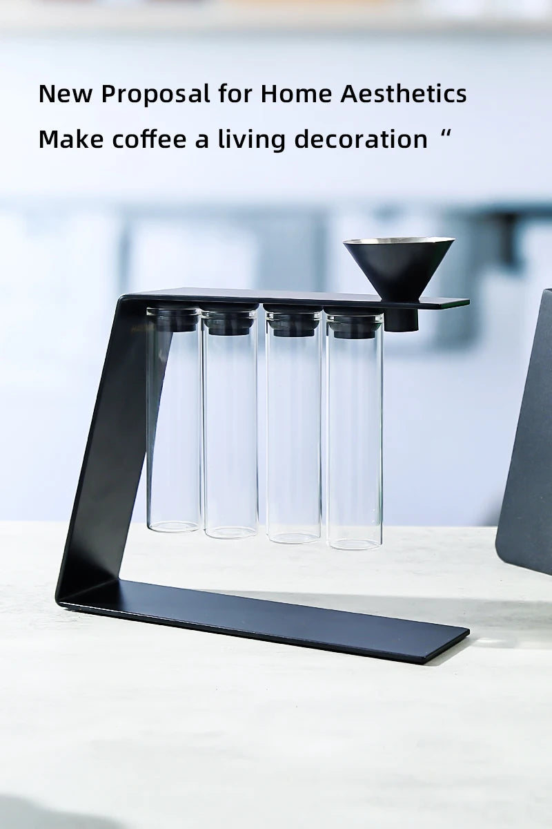 Convenient Magnetic Coffee Bean Storage Glass Tubes Storage Container Display Rack Espresso Accessories