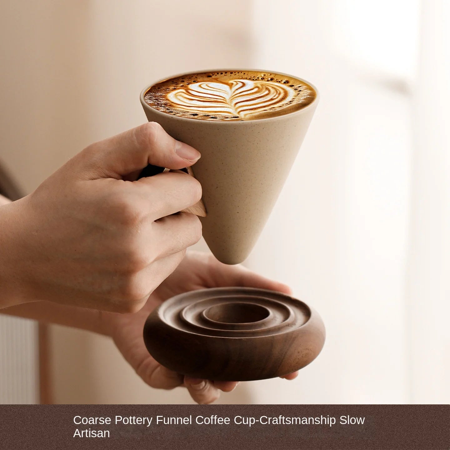 Triangular Cone Shape Vintage Pottery Tea Coffee Cup Pull Japanese Ceramic Mug Stoneware Rough Latte Espresso Cup 180ml