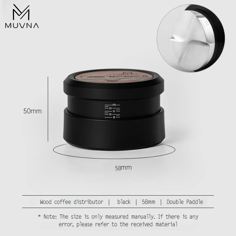 MUVNA Espresso Tamper V2, Slow Rebound Coffee Tamper with Stainless Steel Ripple Base for 51mm/53mm/58mm Portafilters