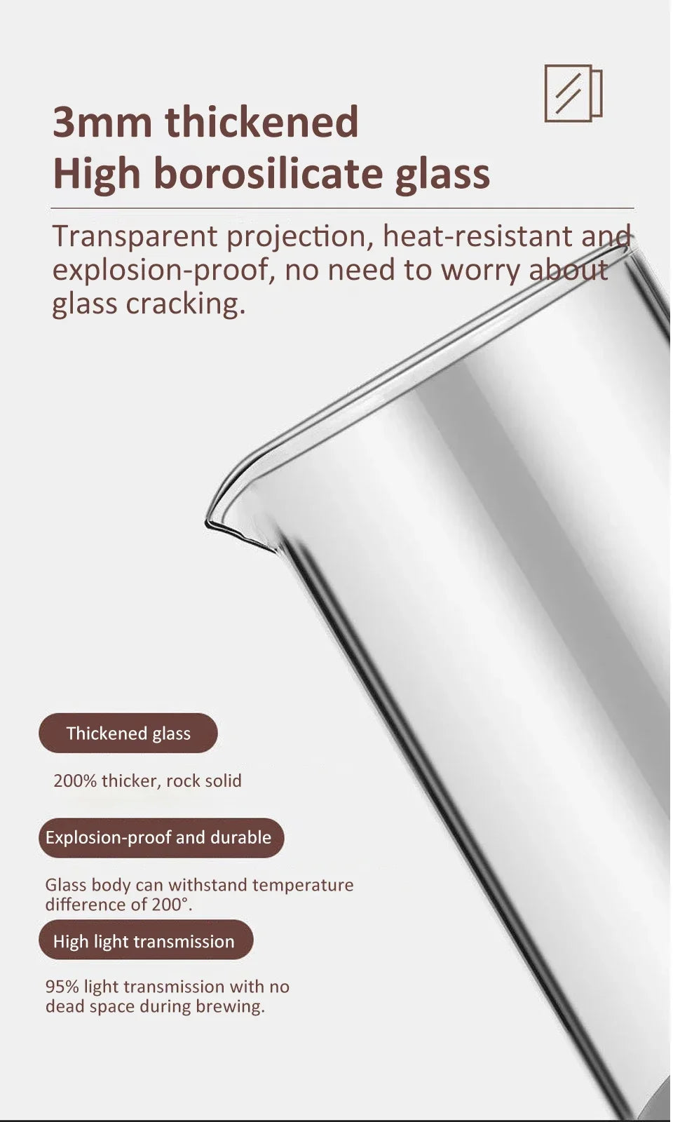 French Press Coffee Maker 28 Oz,Thickened Glass Stainless Steel Brewer,Cold Brew Cafetera Tea Pot for Kitchen Travel Camping