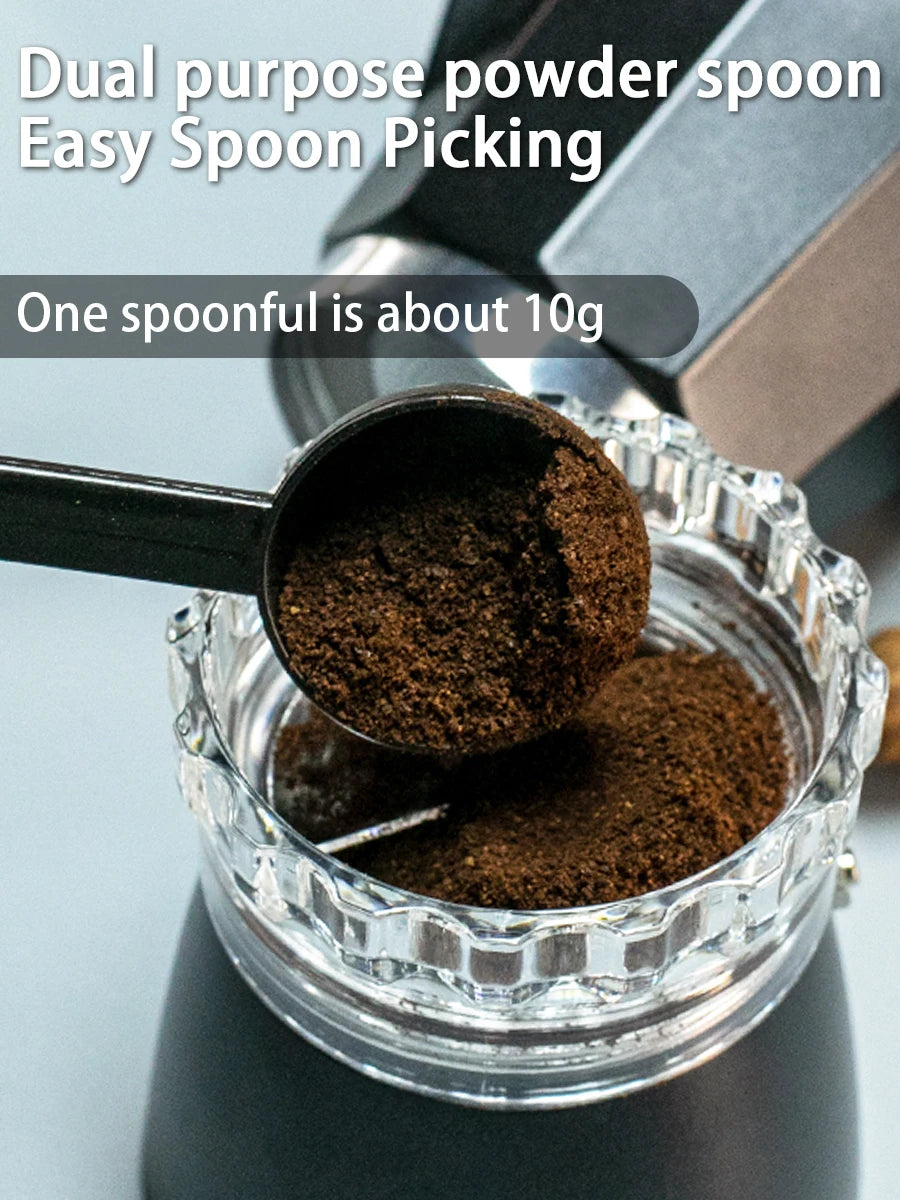 Classic coffee mocha pot with handle, reusable filter, manual operation, suitable for home kitchen