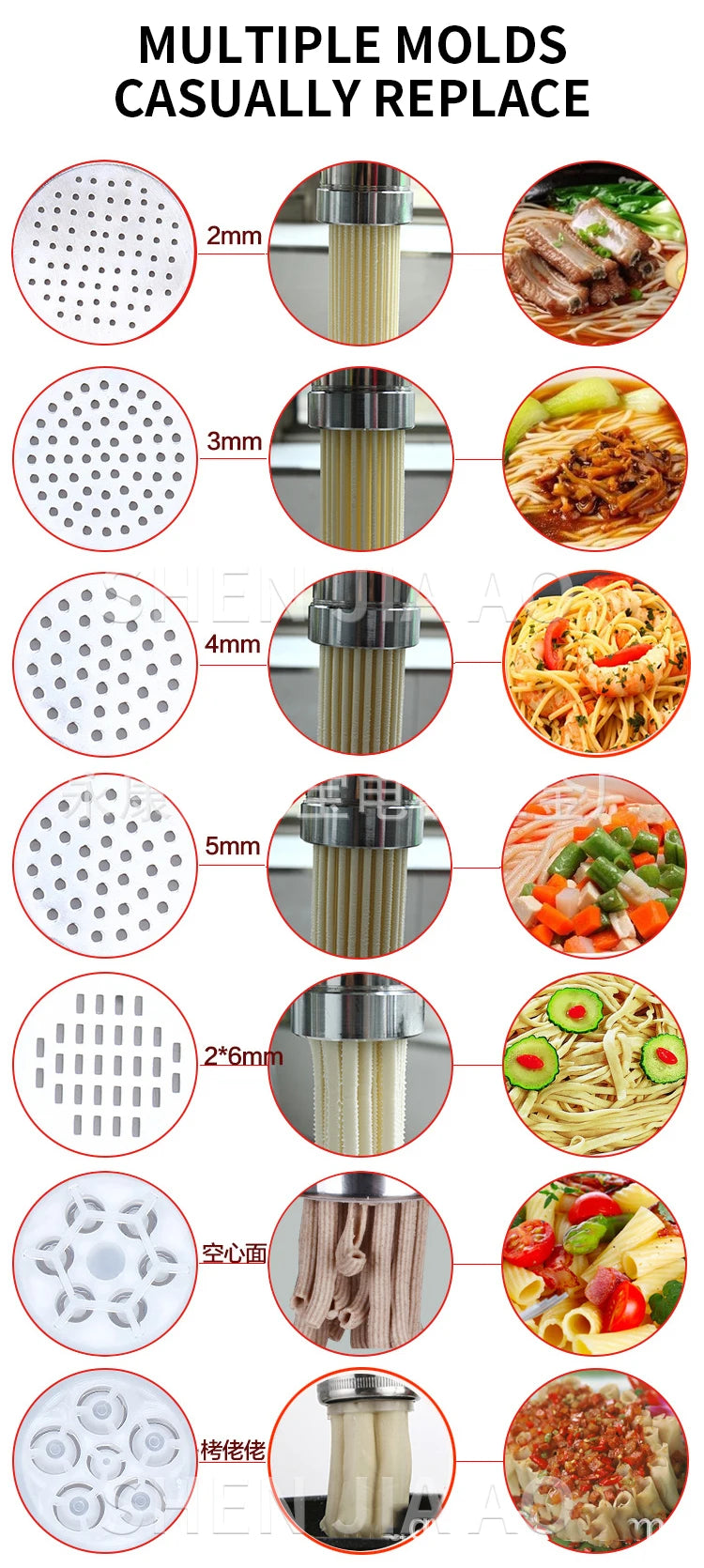 Household Manual Stainless Steel Noodle Pressing Machine Portable Two-axis Noodle Making Machine 10 Kinds of Pasta Making