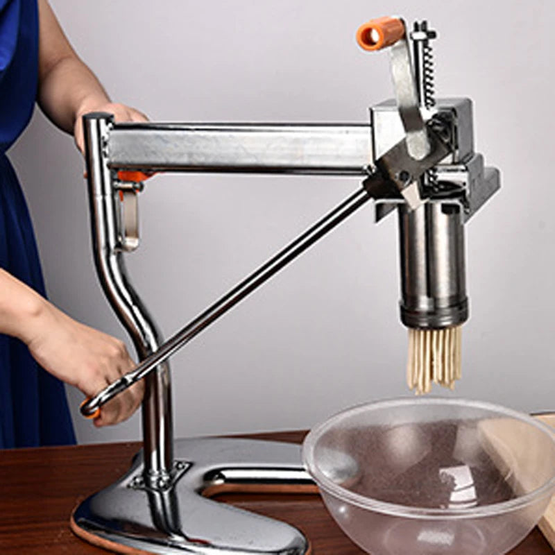 Household Manual Stainless Steel Noodle Pressing Machine Portable Two-axis Noodle Making Machine 10 Kinds of Pasta Making