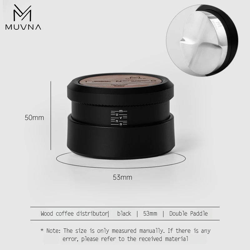 MUVNA Espresso Tamper V2, Slow Rebound Coffee Tamper with Stainless Steel Ripple Base for 51mm/53mm/58mm Portafilters