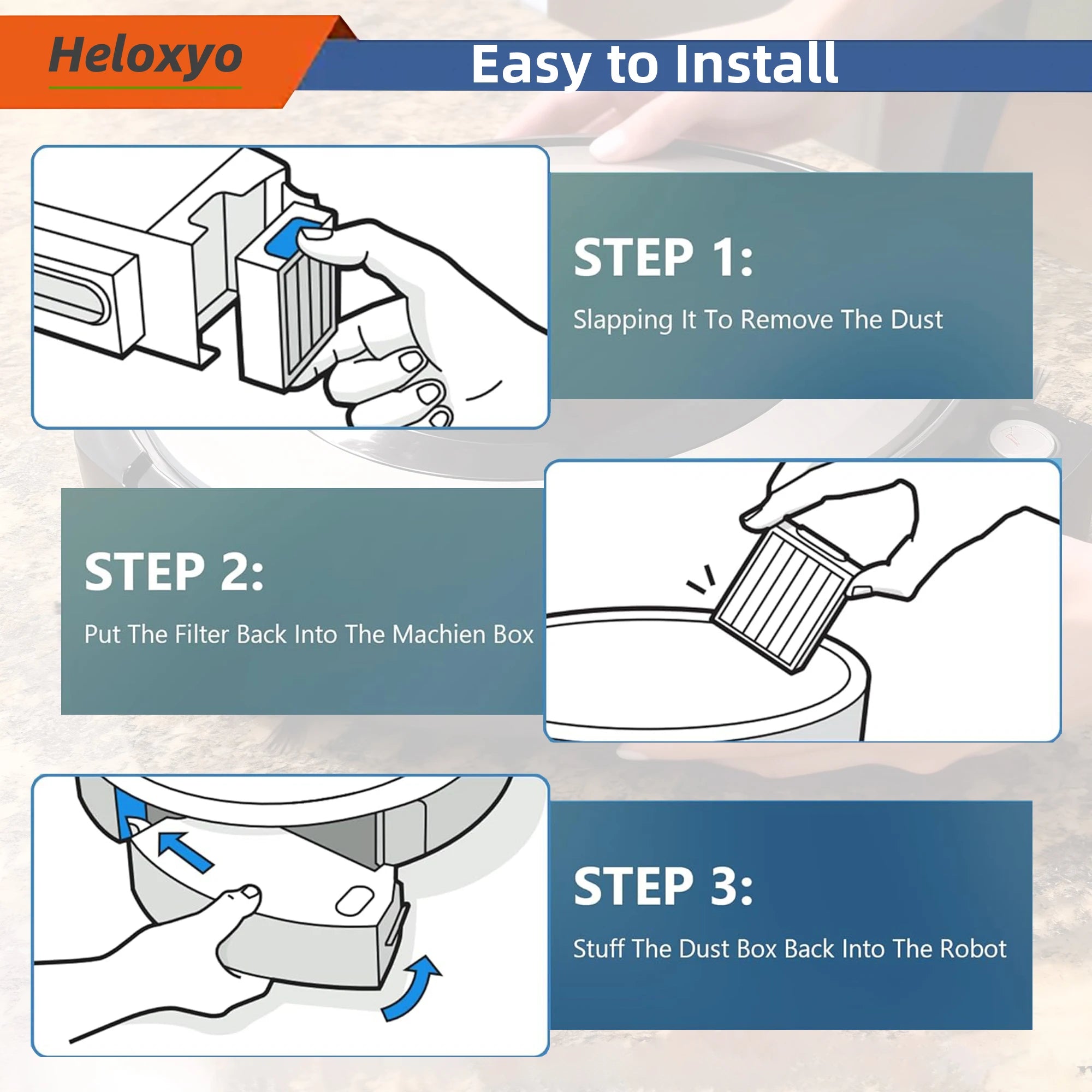 HEPA Filter Compatible for iRobot Roomba Combo i,e,j Series:E5 E6 i1 i3 i4 i5 i6 i7 i8 J5 J6 J8 J9 And All Plus Versions