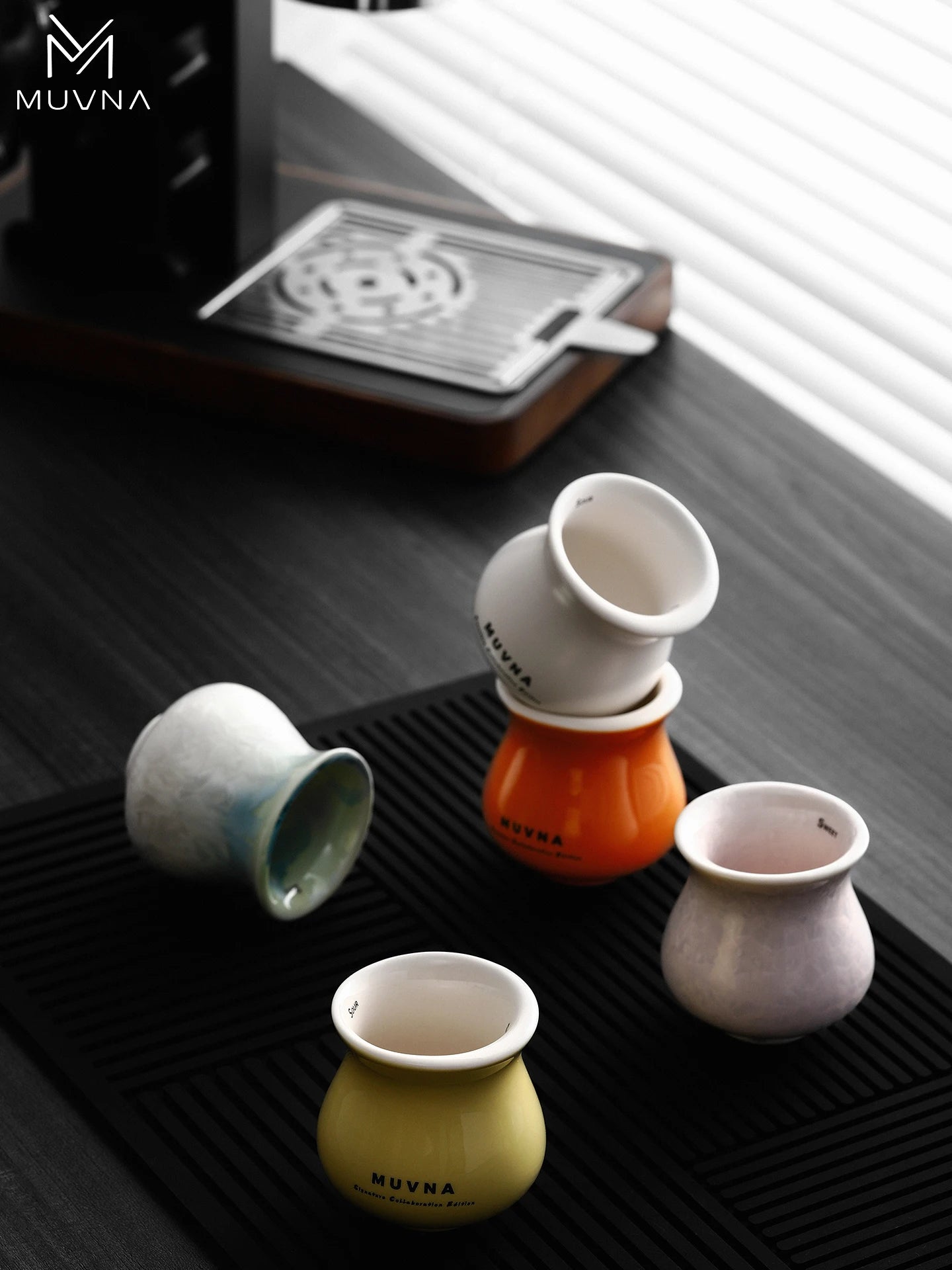 Muvna Ceramic Tasting Cup，120ml huabusan series Tea Cups，Coffee Espresso Cups for Latte, Cappuccino, Espresso Coffee and Tea
