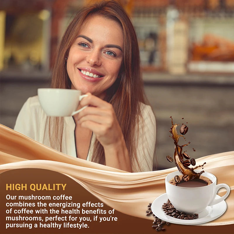 Mushroom Coffee - Improves Concentration, Energy, Digestion and Immunity, Relieves Stress and Anxiety, Improves Sleep Quality