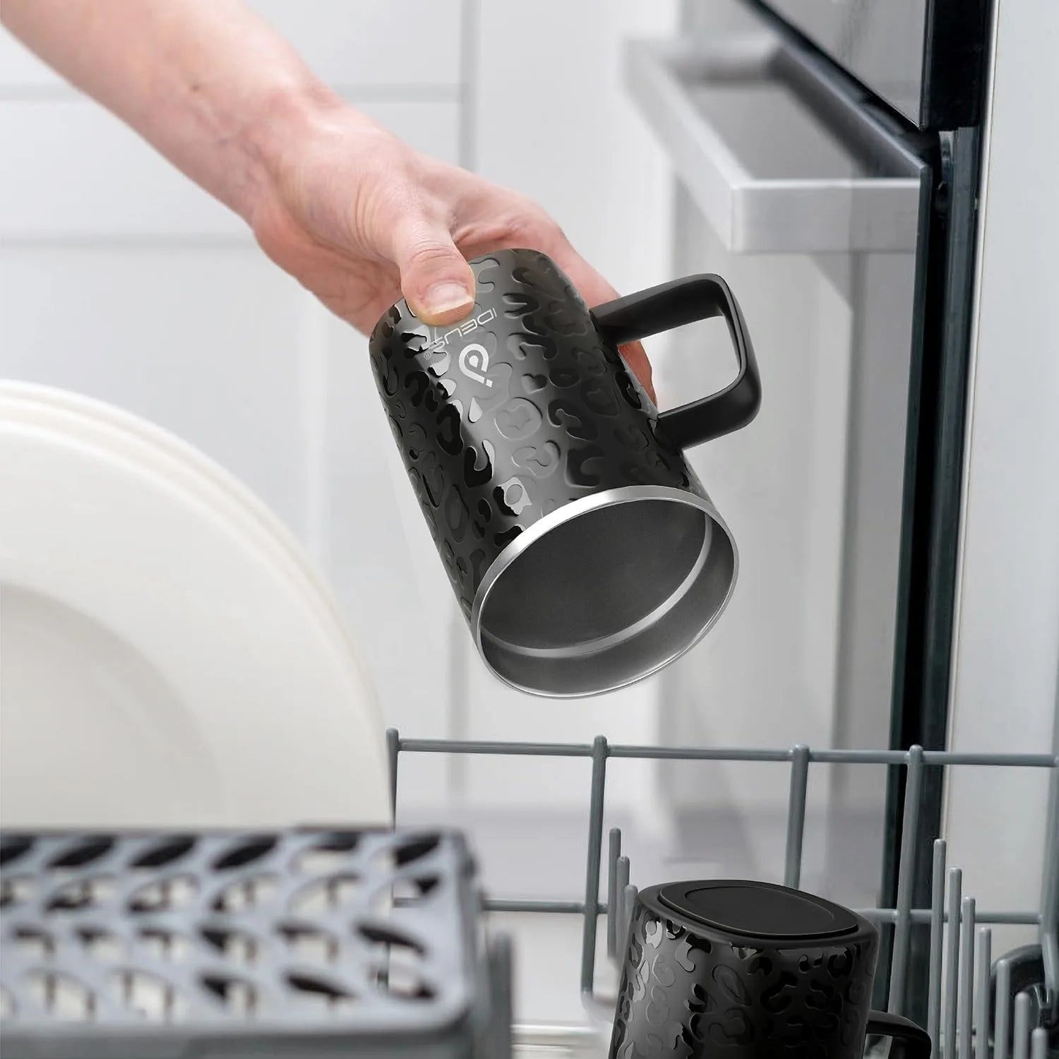 Ideus insulated coffee cup, stainless steel 450ml, with lid, double-layer vacuum insulated, suitable for home and office use