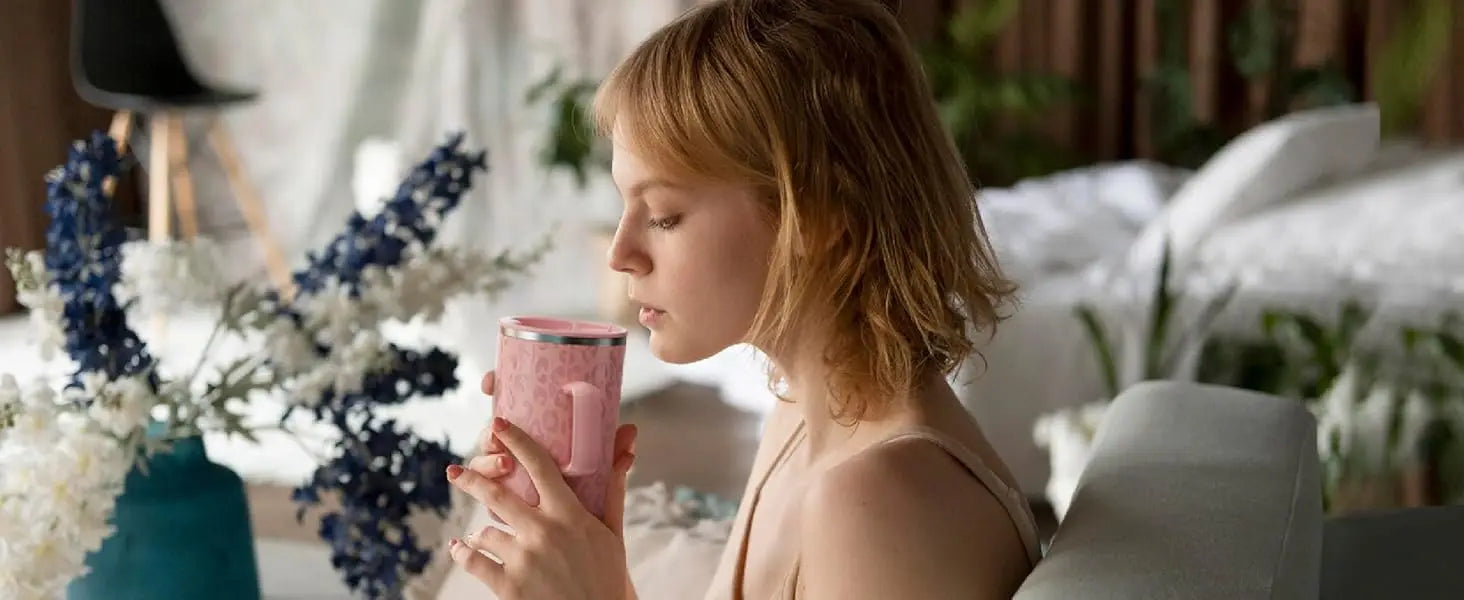 Ideus insulated coffee cup, stainless steel 450ml, with lid, double-layer vacuum insulated, suitable for home and office use