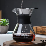 Glass Pour Over Coffee Maker Set with Sharing Carafe, Household Drip Coffee Brewer Kit for Home Brewing
