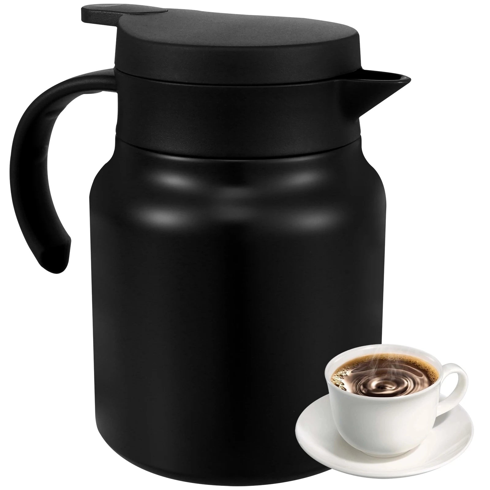 1000ML Thermal Coffee Carafe 316 Stainless Steel Tea Pot Leak-Proof Vacuum Insulated Carafe for Coffee Tea Hot or Cold Drinks