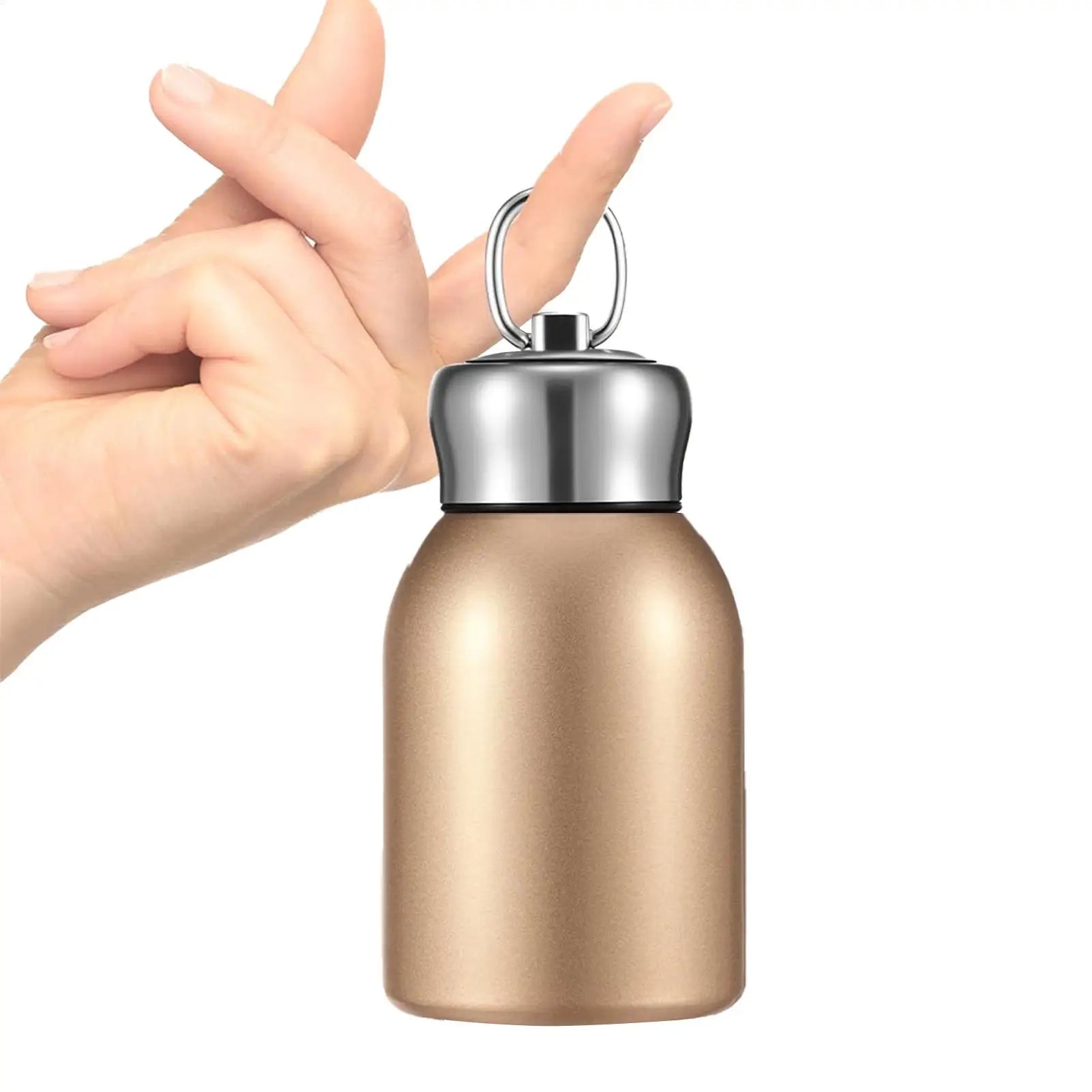 Portable Stainless Steel Water Bottle 300ml Leak-Proof Mini Insulated Coffee Bottle for Hot/Cold Drinks, Travel, Camping, Hiking