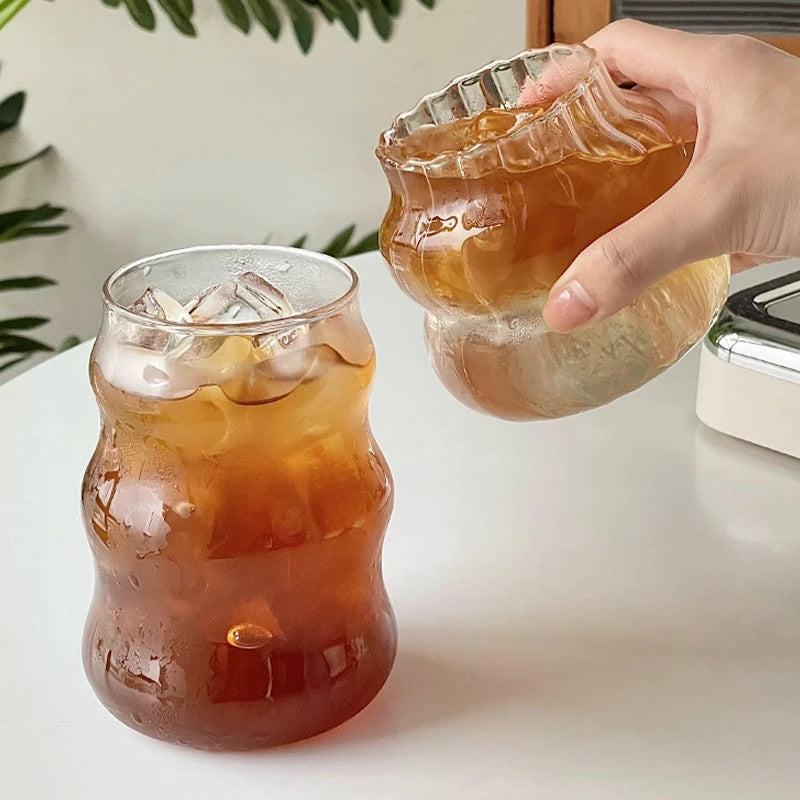 500ml Bubble Tea Glass Cups Coffee Measuring Cup Heat-resistant Tumbler Drinkware Transparent Milk Juice Pitcher Coffee Mug