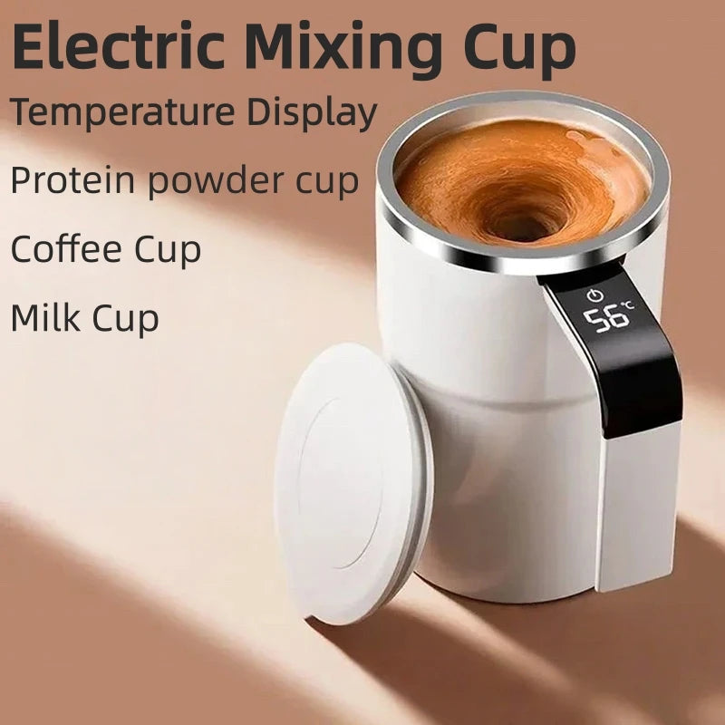 Electric Coffee Mug with LED Temperature Display - One-Touch Operation, Suitable for Mixing Coffee, Milk, Tea, Blended Drinks