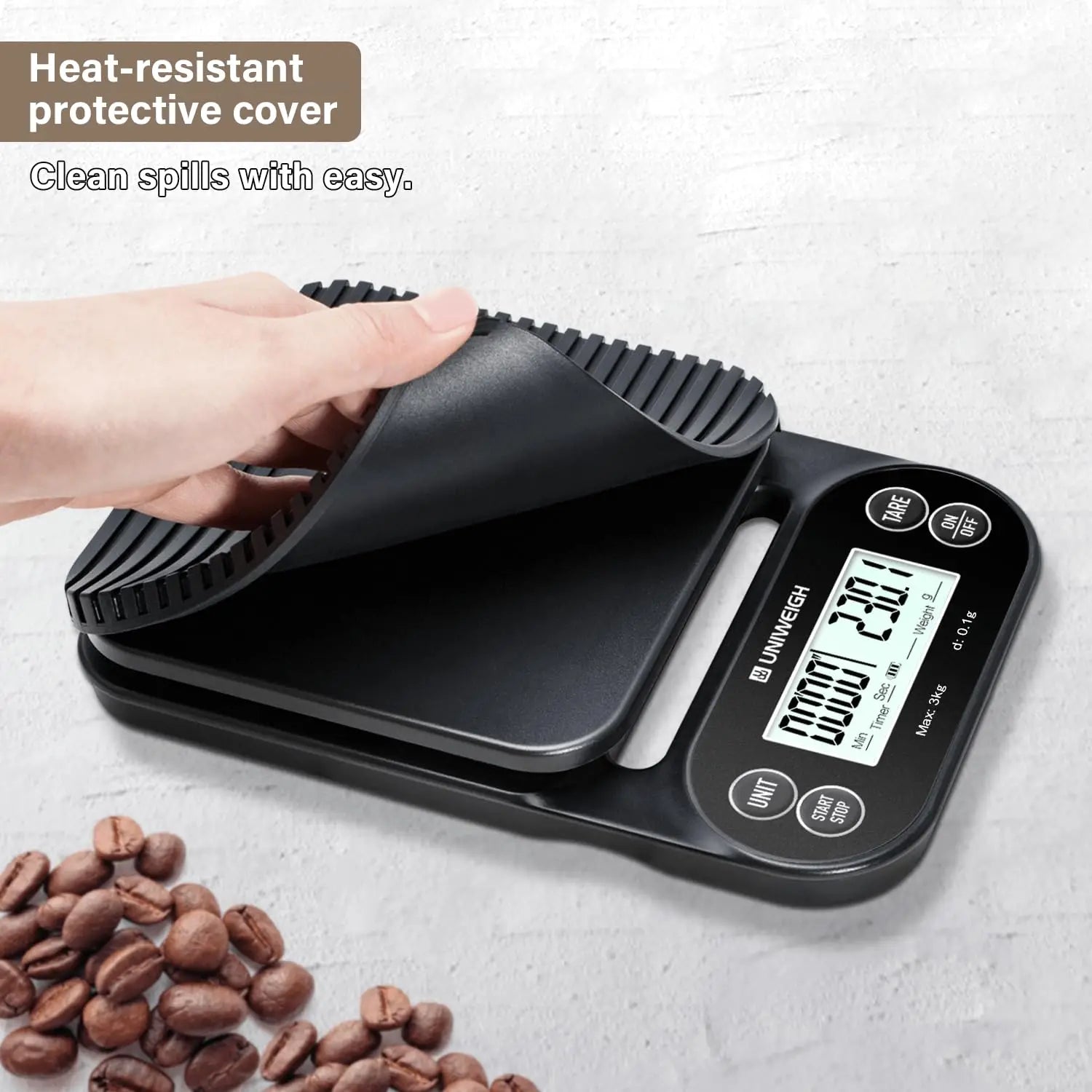 3kg/0.1g High-Precision Electronic Coffee Scale with Timer, Automatic Shut-Off/Tare Function, LCD Display Kitchen Scale