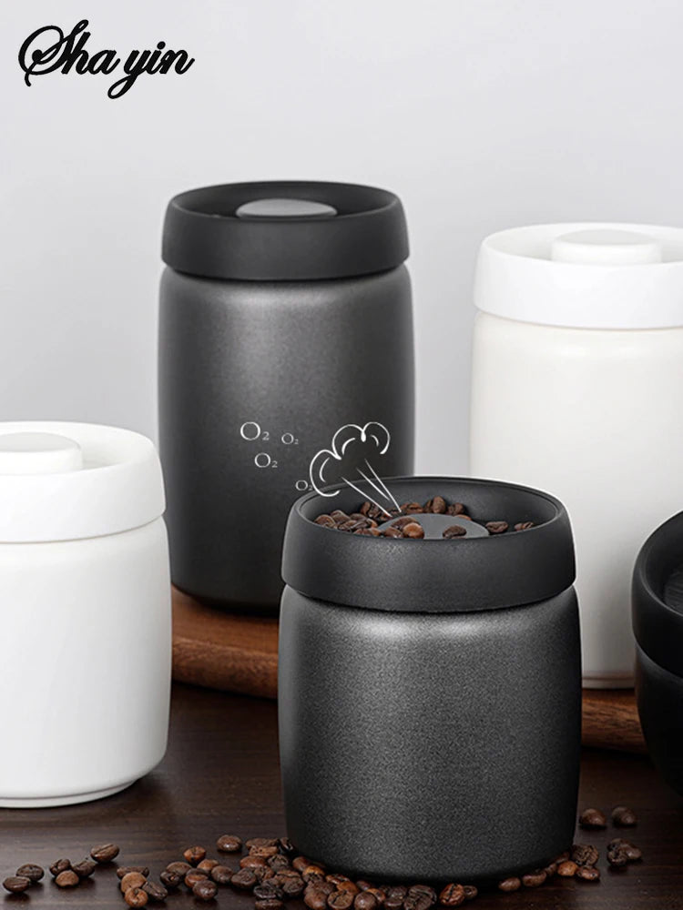 Coffee Beans Vacuum Sealed Jug 304 Stainless Steel Food Keep Fresh Storage Container Kitchen 1200ml Coffee Vacuum Canister