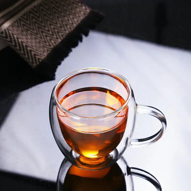 Double Wall High Borosilicate Glass Mug Heat Resistant Tea Milk Lemon Juice Coffee Water Cup Bar Drinkware Lover Gift Creativity