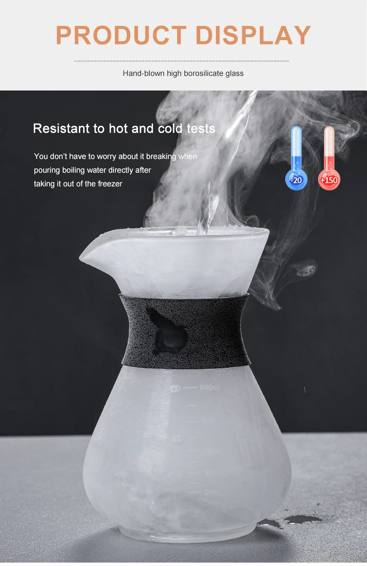 Glass Pour Over Coffee Maker Set with Sharing Carafe, Household Drip Coffee Brewer Kit for Home Brewing