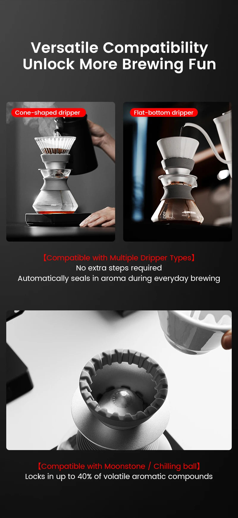 MHW-3BOMBER Aroma Coffee Server Enhanced Aroma Glass Carafe Pour Over Drip Coffee Pot Barista Home Brewing Accessories