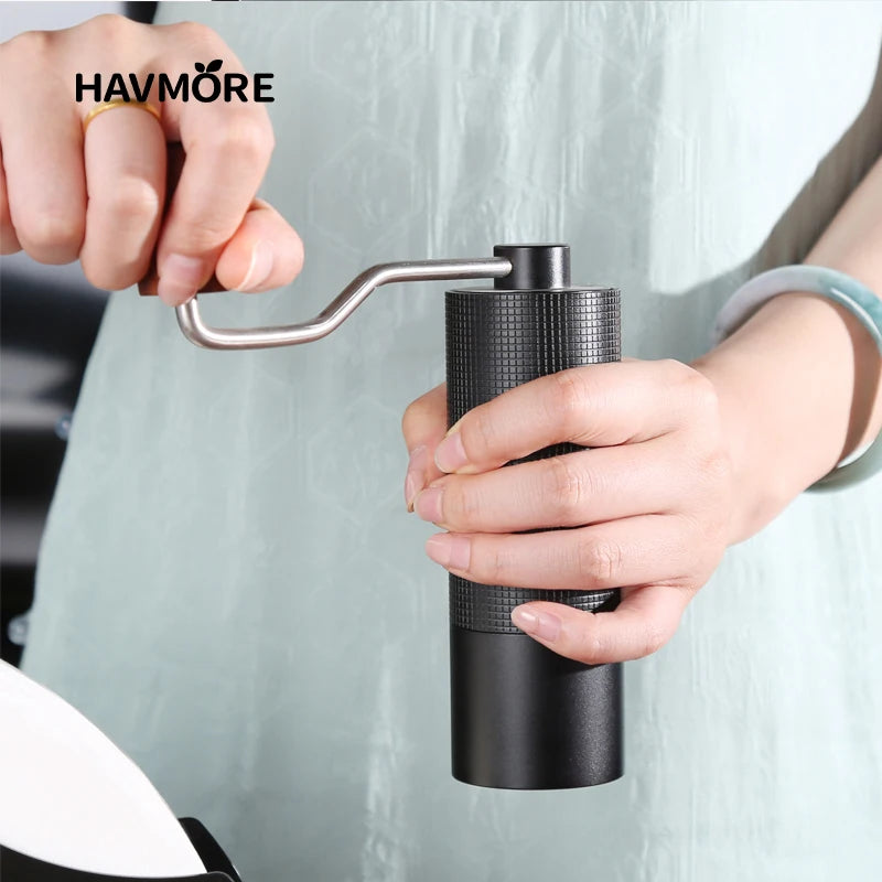 Professional Manual Coffee Grinder Upgrade All-metal Body  Anti-slip Design Portable Grinder Burr Inside