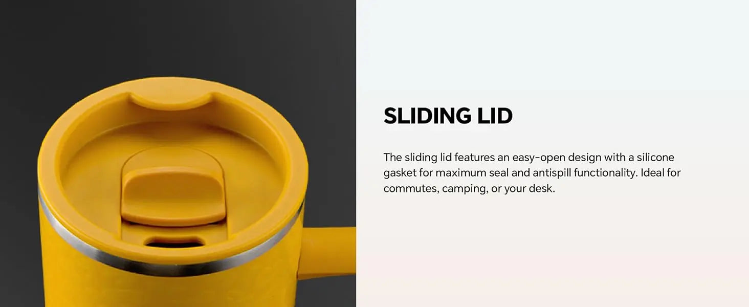 Ideus insulated coffee cup, stainless steel 450ml, with lid, double-layer vacuum insulated, suitable for home and office use