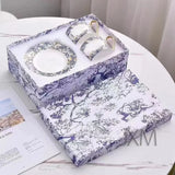 2Set European Ceramics Coffee Cups Milk Mug Plates Espresso Cup Household Afternoon Teacup Suit Holiday Giftate Gift Box