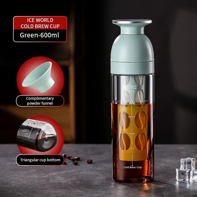 Bincoo Professional Cold Brew Coffee Maker, Safe Tritan Construction, Fine Mesh Filter, Temperature Resistant Portable Brewer