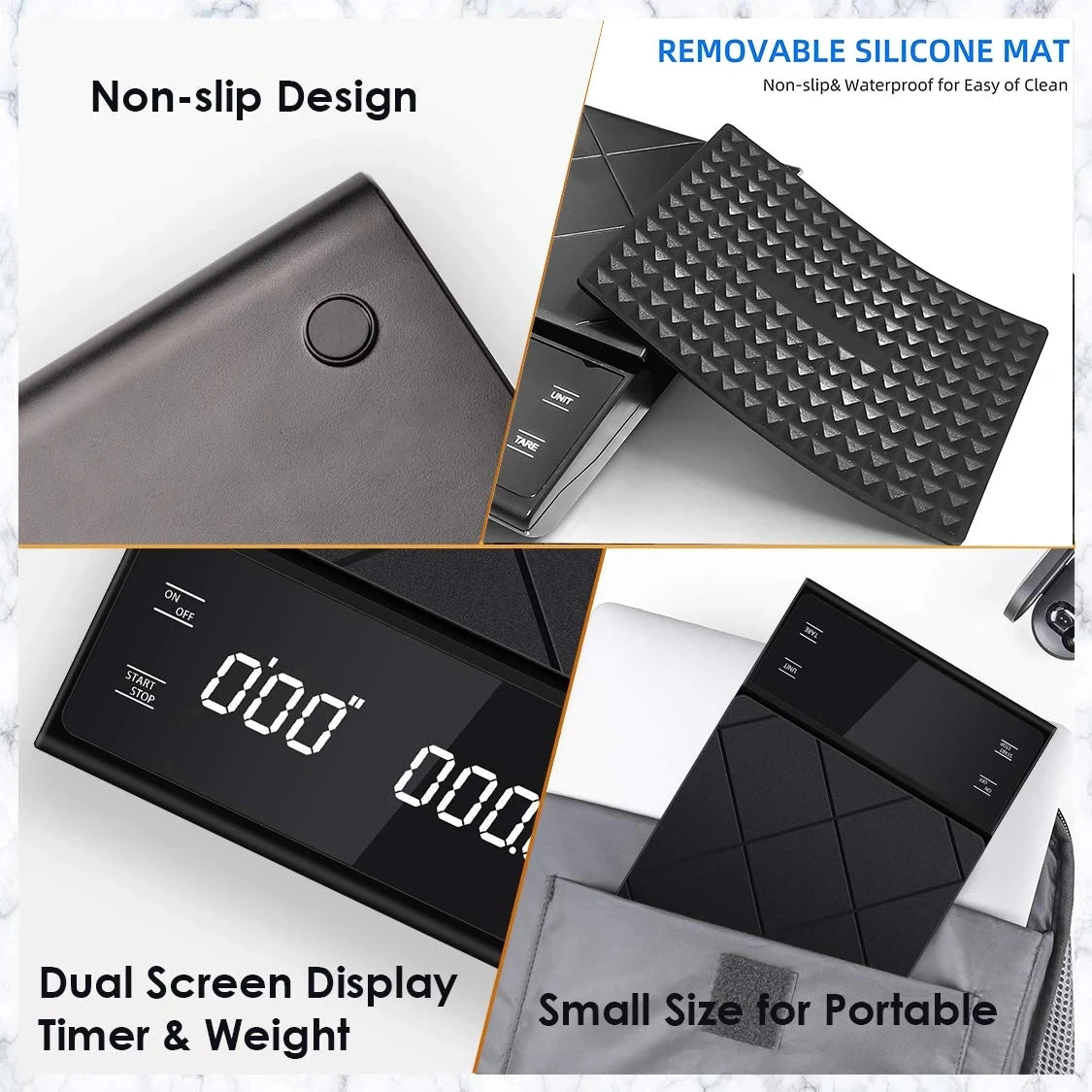 3kg/0.1g Digital Kitchen Weight Grams Electronic Balance High Precision Coffee Scale Portable With Timer Food Espresso Tools