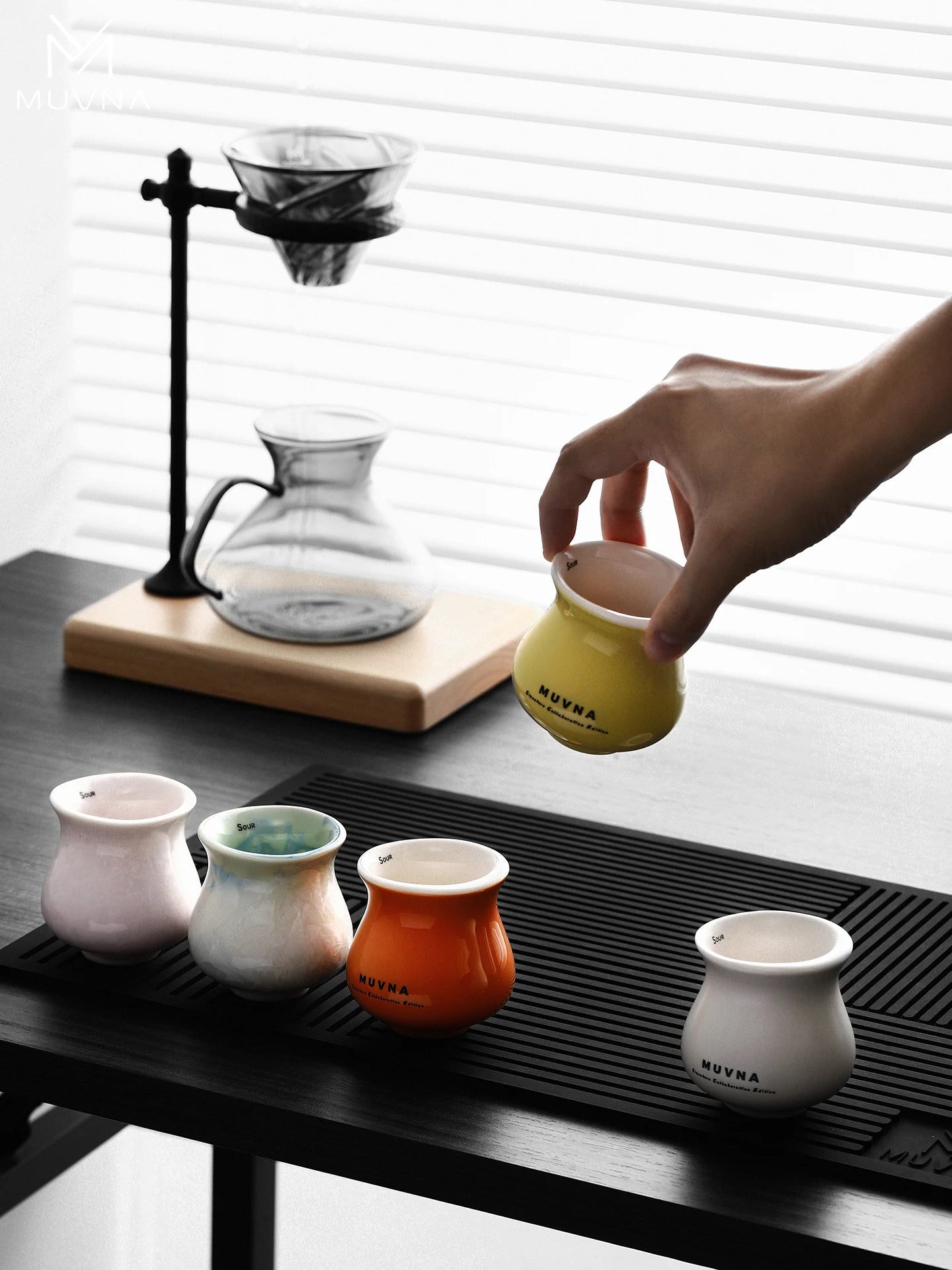 Muvna Ceramic Tasting Cup，120ml huabusan series Tea Cups，Coffee Espresso Cups for Latte, Cappuccino, Espresso Coffee and Tea