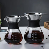 Glass Pour Over Coffee Maker Set with Sharing Carafe, Household Drip Coffee Brewer Kit for Home Brewing