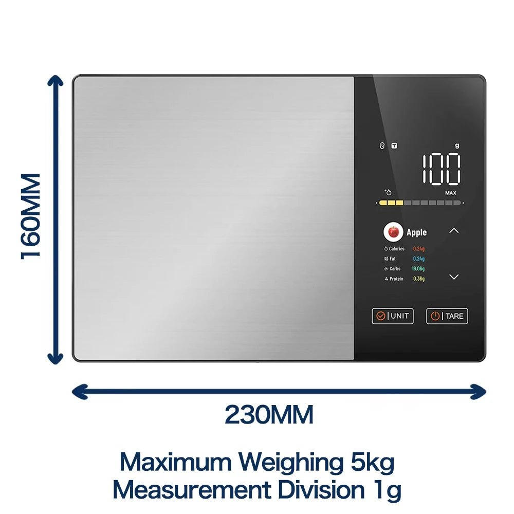 Smart Food Scale for Weight Loss Keto & Fitness Nutritional Calculator Scale Sync with Phone for Protein Fats Calorie Count